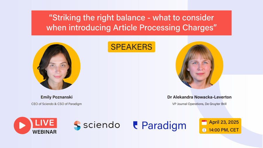 Upcoming Webinar: What Should You Consider Before Charging Article Processing Fees?